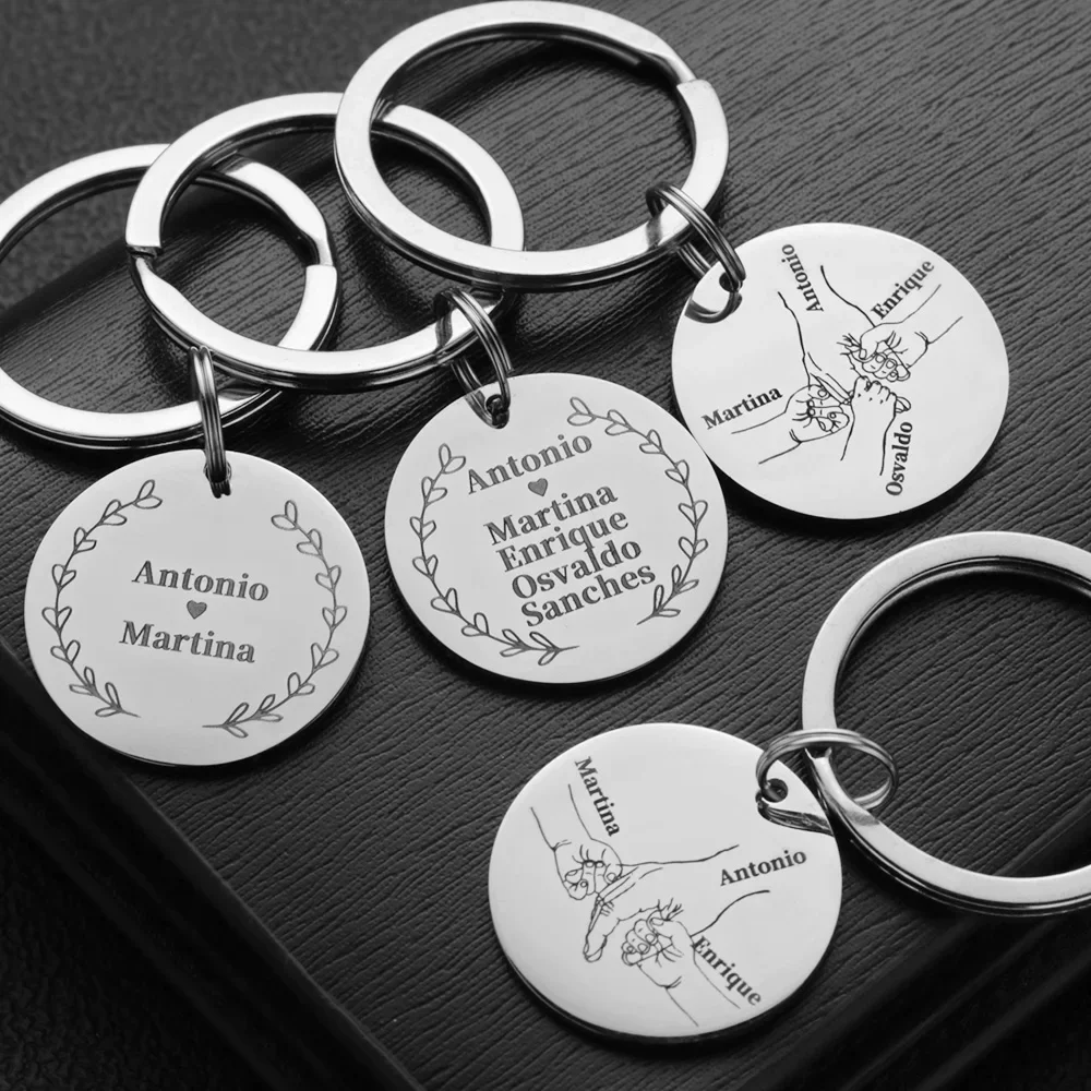 Personalized Keychain Love Gifts Customized Name Father\'s Mother\'s Day Papa Mom Key Chains Rings For Daddy Car Key Pendant