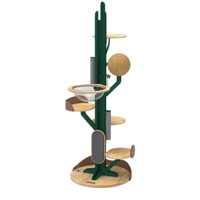 

Nordic cactus cat climbing frame large wrought iron solid wood household cat litter cat tree integrated does not occupy an area