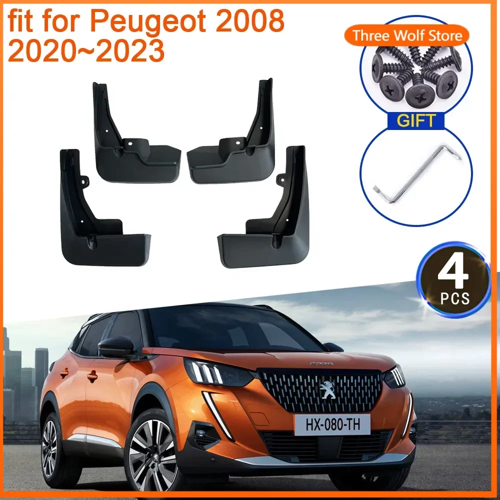 

4x for Peugeot 2008 2020 2021 2022 2023 Mud Flaps Mudguards Anti-splash Fender Upguard Front Rear Wheels Car Stying Accessories