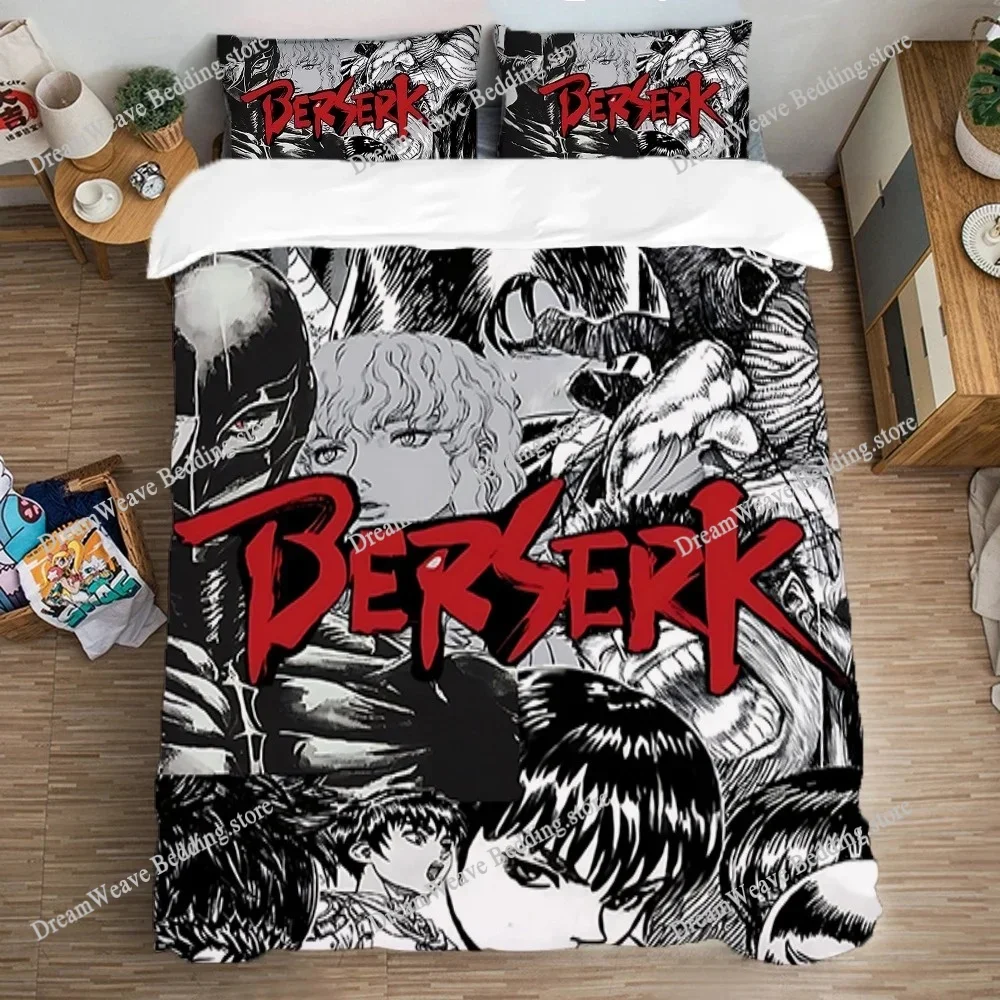 Quilt Cover Set Duvet Covers Bedding Set Double Size Art Berserker-GUTS Fashion Queen Bed Comforter Sets Pillowcase Linen Home96