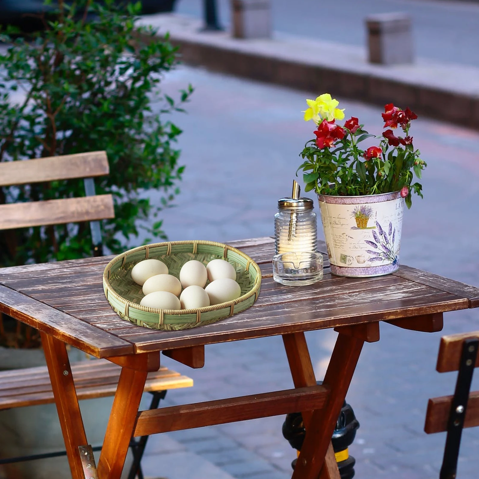 

Bamboo woven Basket Small Manual Delicate Multi purpose Snacks Bread Pastry Storage Chic Home Decorative
