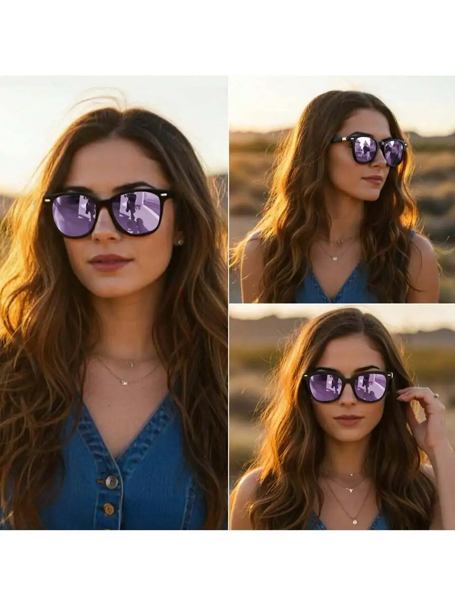 

Womens Polarized Sunglasses With Mirrored Lens UV400 Protection Blue Light Blocking