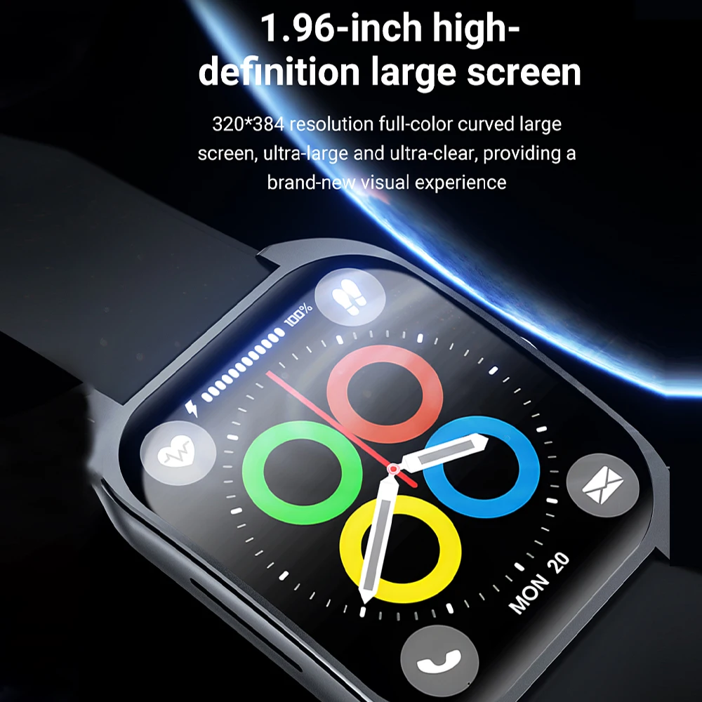 Zordai OD7 Curved Screen Smart Watch Men Women Male Smartwatch SOS IP68 Waterproof NFC BT Call GPS Heart Rate Blood Oxygen Sport