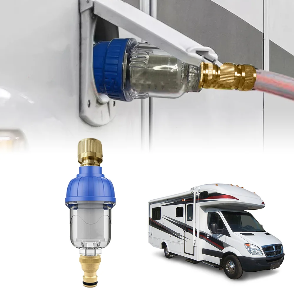 

1/2 External Tooth Quick Connector RV Filter Water Tank Pre Filter For Adding Water Brass 1/2 Internal Tooth Nipple Connector