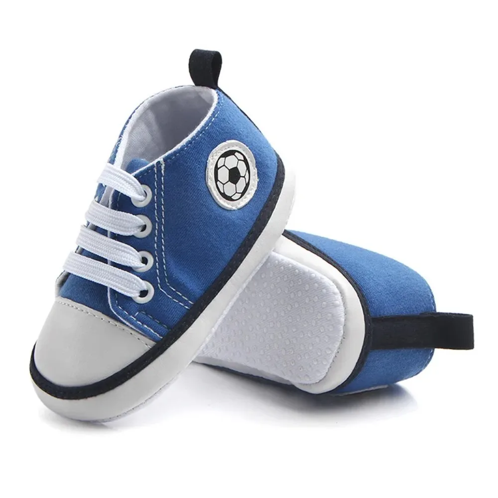 High Quality Anti Slip Baby Canvas Soccer Shoes Soft Sole Cute Toddler Shoes Cotton Baby Moccasins