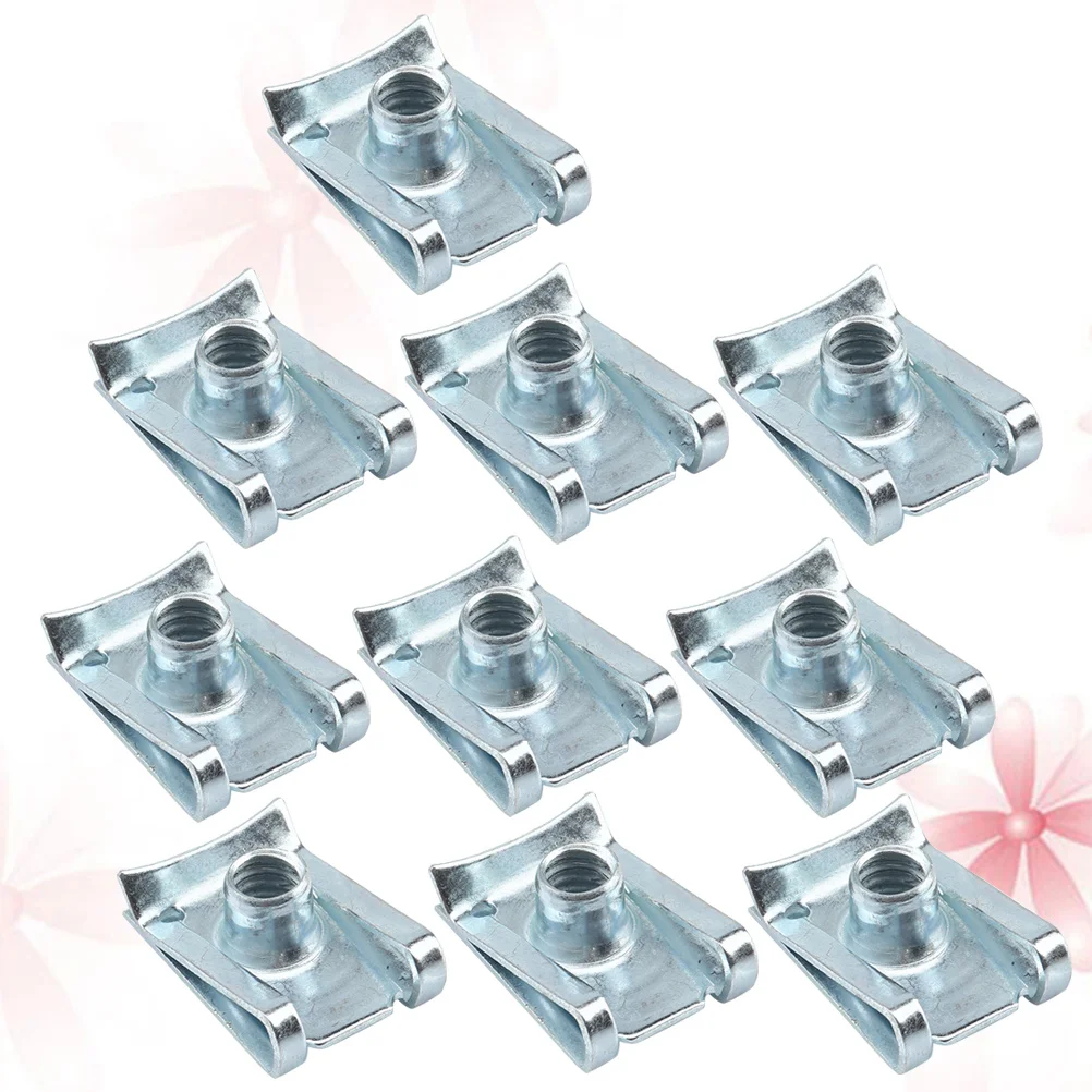 

10Pcs Manganese Steel U Nut Fasteners Heavy Duty Clips for Car Door Dashboard Wire Fixing Spire U Clip Panel Retainer