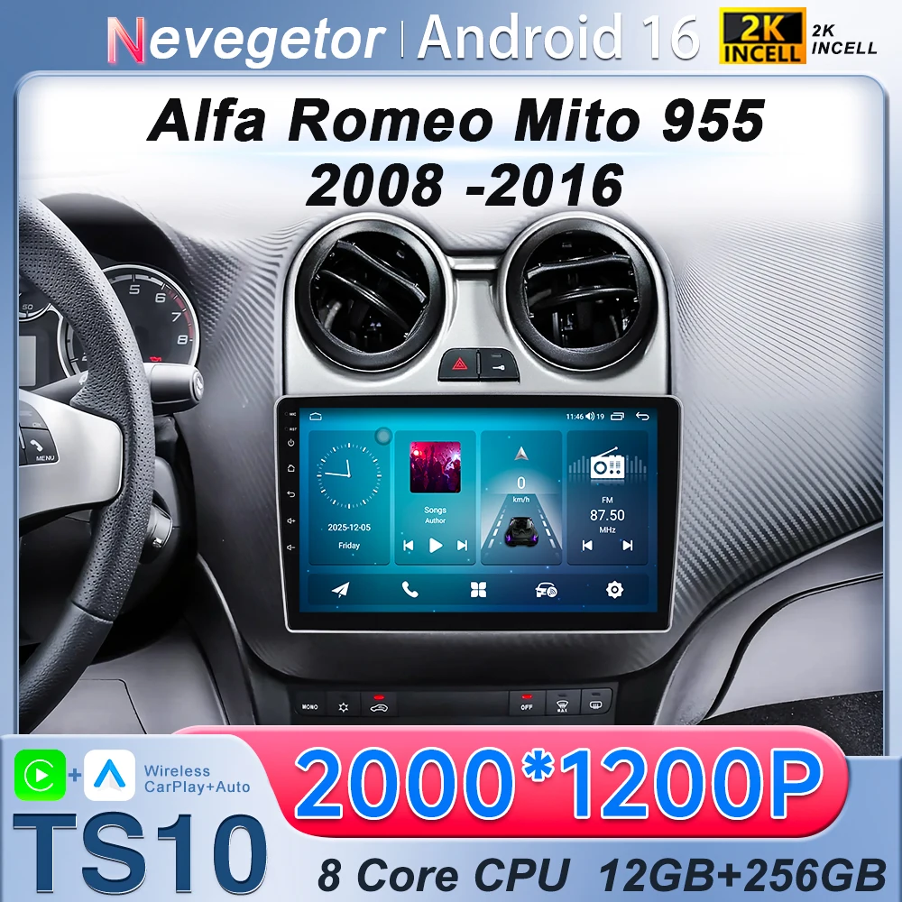

Car Radio Stereo Wireless Carplay For Alfa Romeo MiTo 955 2008 - 2016 Multimedia Player GPS Navigation Video No 2din DVD 5G Wifi