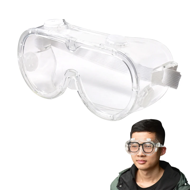 Safety Goggles Wearable Eyeglasses Transparent Lenses Ventilated Adjustable Splash ProofIndustrial GogglesSoft and lightweight