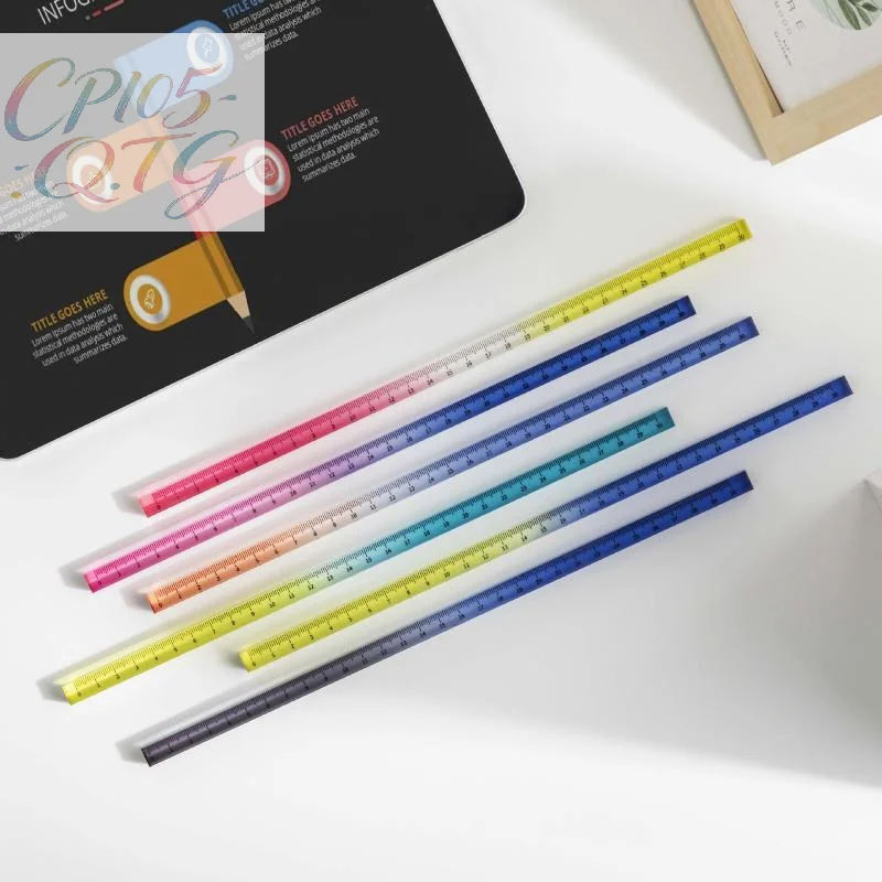 Hot Sale Colored Ruler And Cube – 2-in-1 Geometric Drawing Tool, Math Learning Stationery Set, Drawing And Measuring Supplies