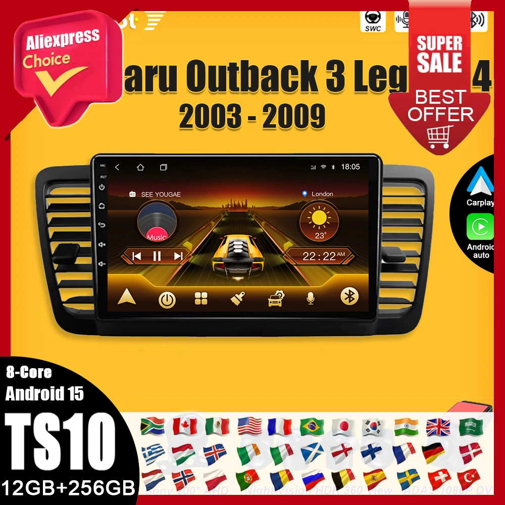 

Android 15 For Subaru Outback 3 Legacy 4 2003 - 2009 Car Radio Stereo Multimedia Player Navigation Touch Screen 2din Carplay 5G