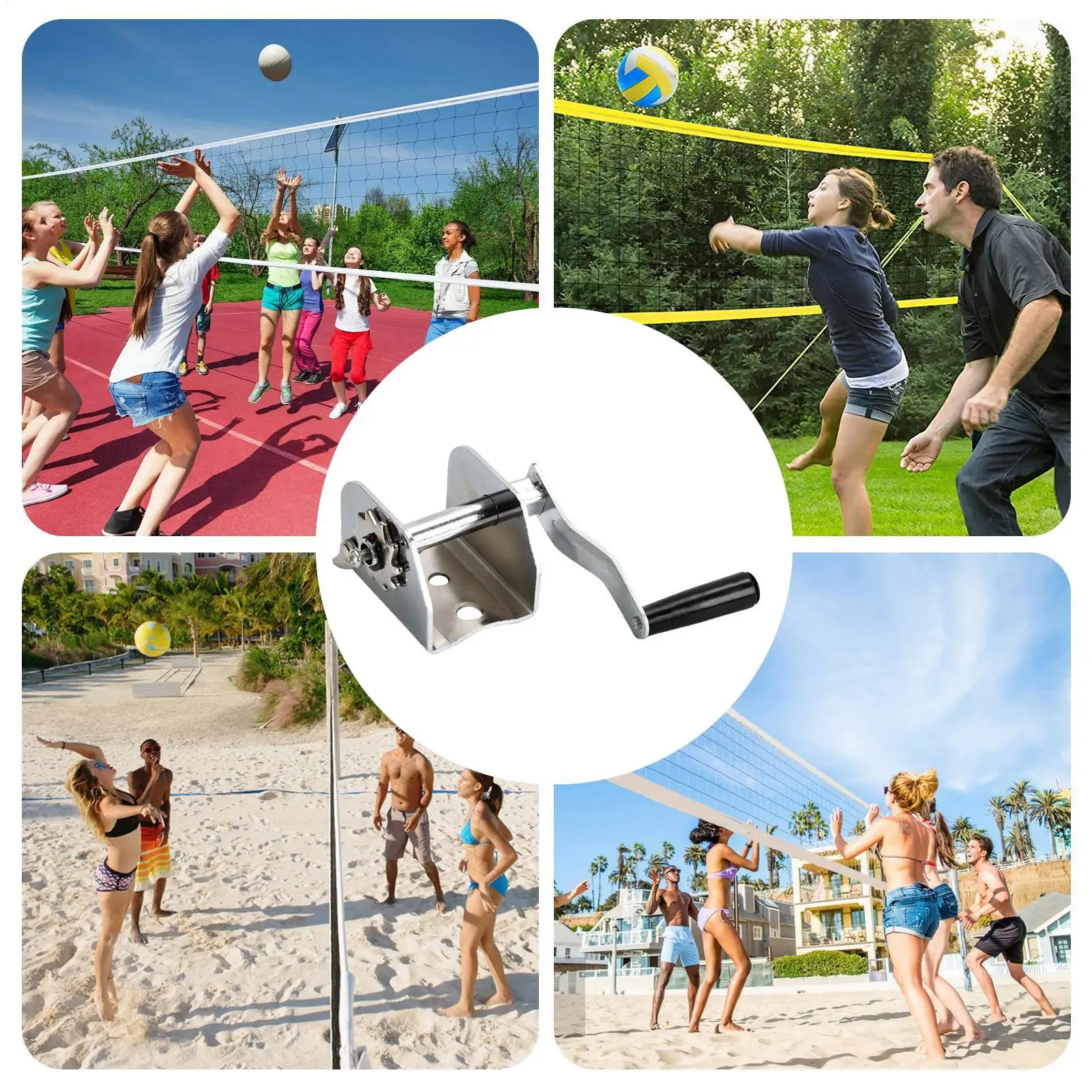 

Инструмент для натяжения волейбольной сетки, ручная рукоятка, натяжитель волейбольной сетки, профессиональная металлическая лебедка для тренировок в тренажерном зале, официальных соревнований