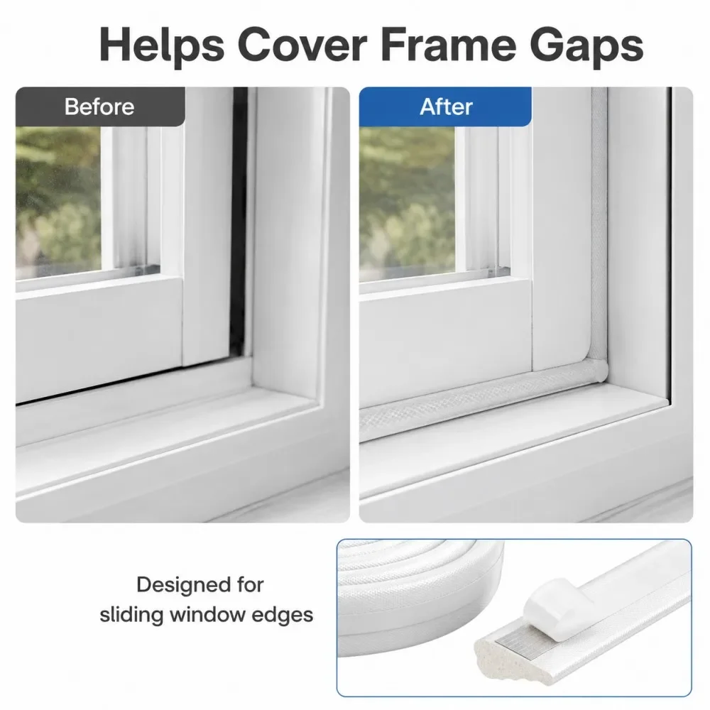 9.84/16.4FT Foam Rubber Window Door Seal Strip Self Adhesive Door Gap Strip Sound Insulation Windproof Weatherstripping Tape