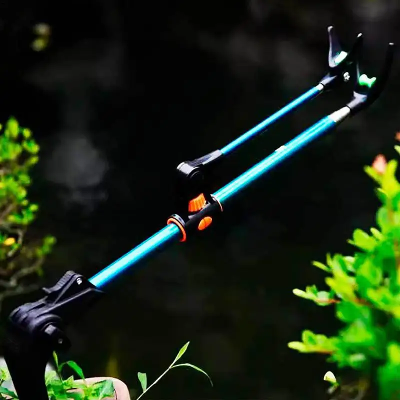 

Fishing Pole Rack Multifunctional Ground Plug-In Fishing Rack Rod Support 2.1M Telescopic Fishing Pole Storage Fishing Rod