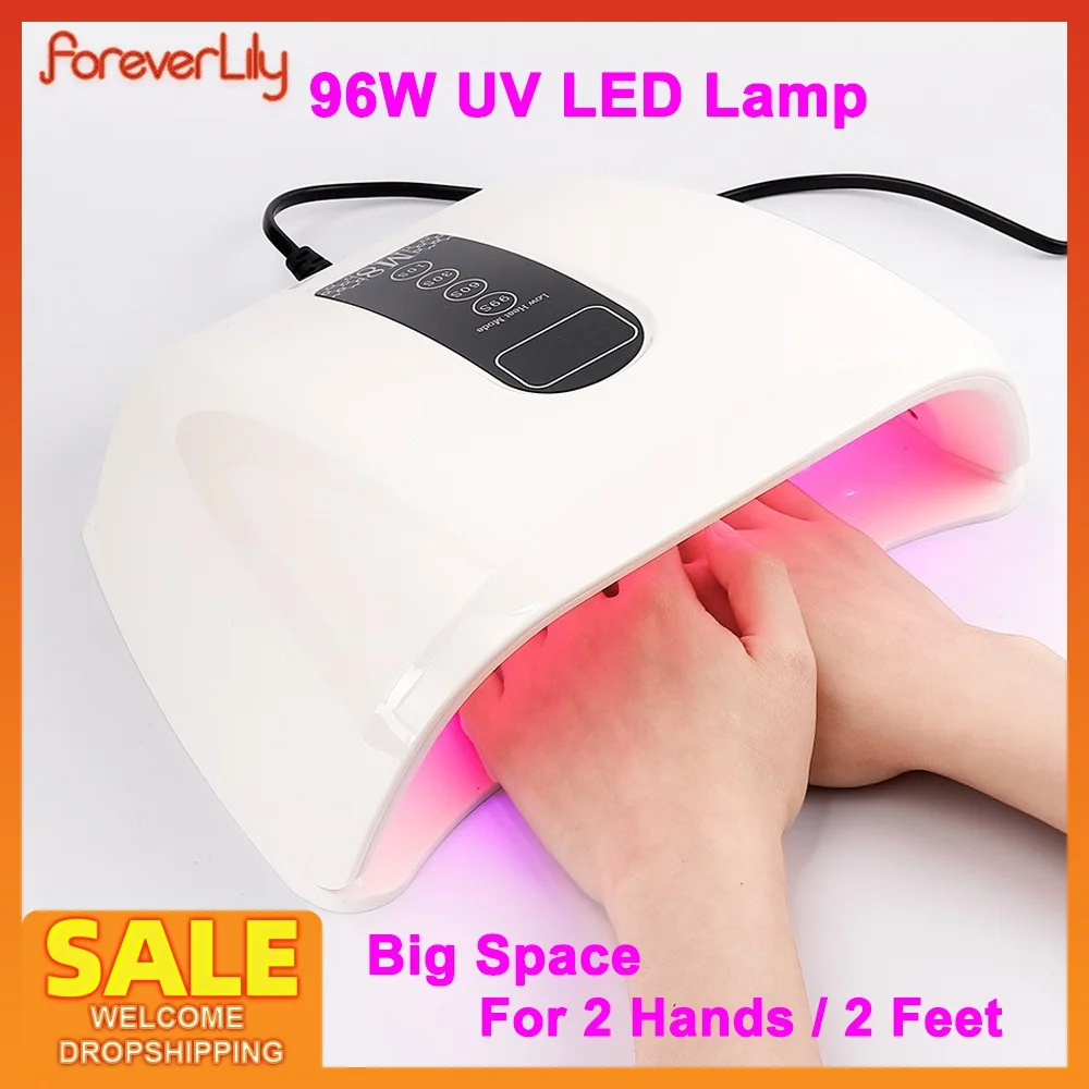 No Black Hands 96W Smart Sensor UV LED Lamp Nail Dryer UV LED Gel Light Nail Art Fast Drying Manicure Machine For 2 Hands / Feet