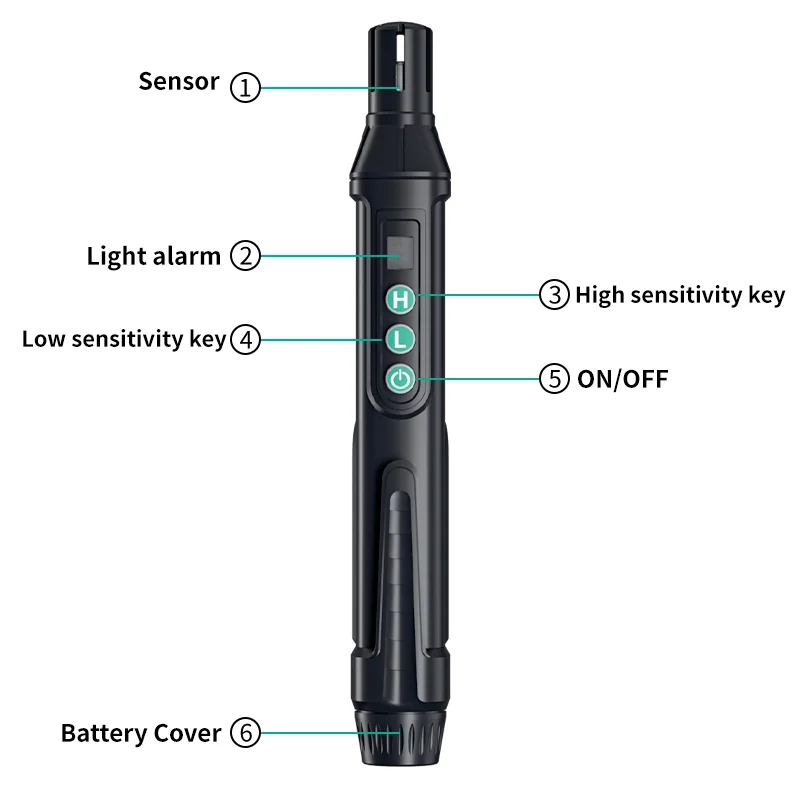 2024 novo detector de vazamento de gás portátil detector de gás natural detector de gás combustível com alarme sonoro e visual teste de riva de gás