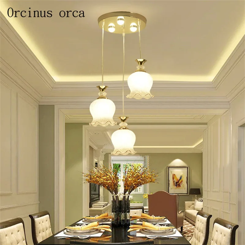 

Dining room lamp chandelier three simple modern table lamp creative bedroom light corridor lounge LED