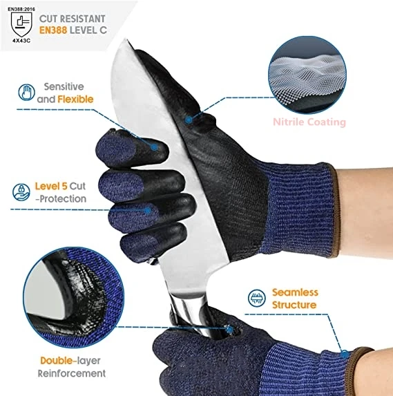 1/3 Paar hochwertige, schnittfeste Arbeitshandschuhe für Autoreparatur, täglicher Gebrauch, Unisex und stilvolles Design für Männer und Frauen – Detail 3