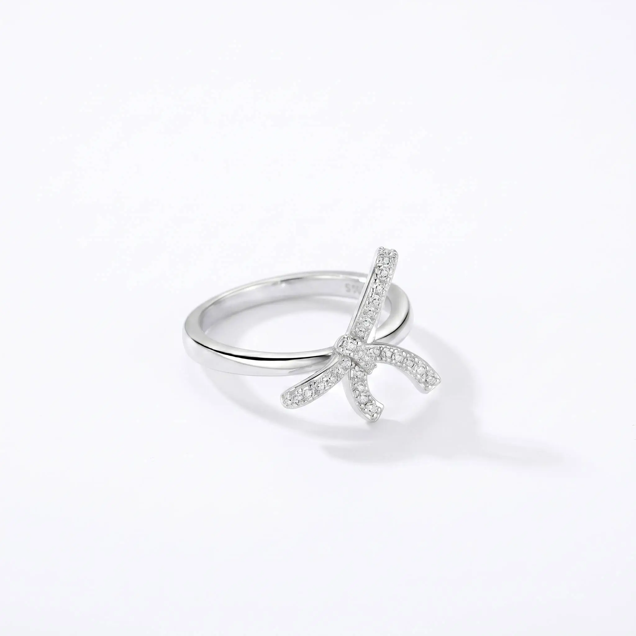 

Elegant Bow Moissanite Ring, 925 Silver Delicate Statement Band, Premium Fine Jewelry for Daily Wear & Gifting