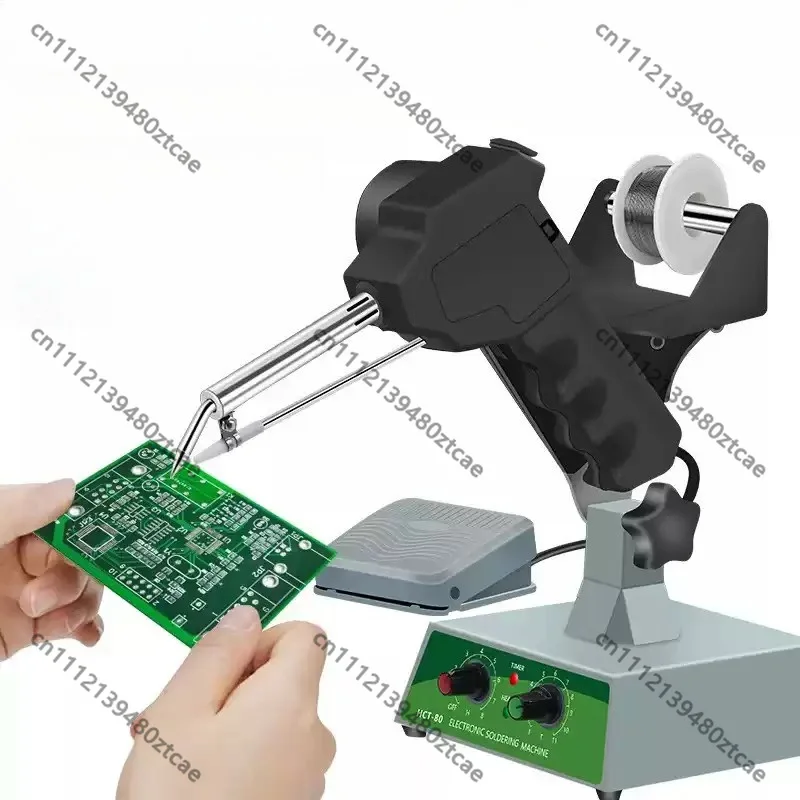 Heating Foot Operated Soldering Gun, Temperature Adjustable Tin Feeding Soldering Gun, Industrial Foot Switch Soldering Machine