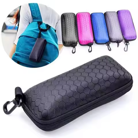 Honeycomb Glasses Case Storage Box Zipper Spectacle Case Sunglasses Case Black Sunglasses Zipper Bag