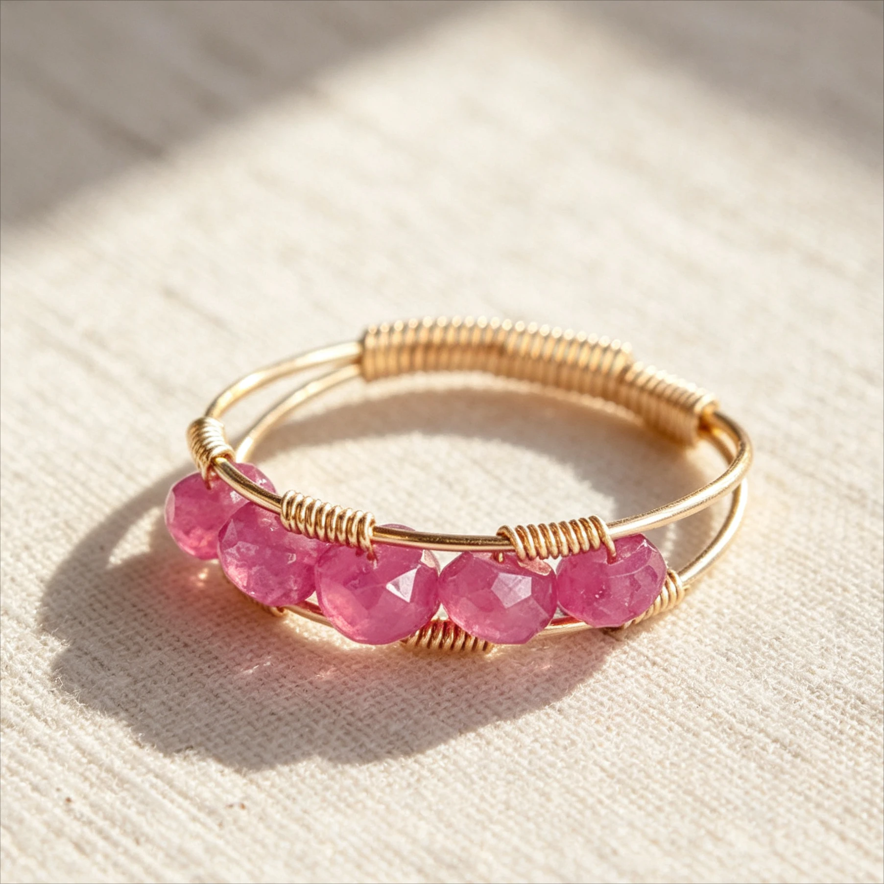 14K Gold Filled/925 Silver Ruby Stacking Ring Dainty Simple Ring Luxury Personalized Tarnish Resistant Jewelry Gift for Women