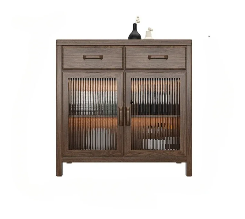 

Североамериканский черный орех, обеденный боковой чайный шкаф, современный простой шкаф из массива дерева для хранения вещей, боковой шкаф для гостиной