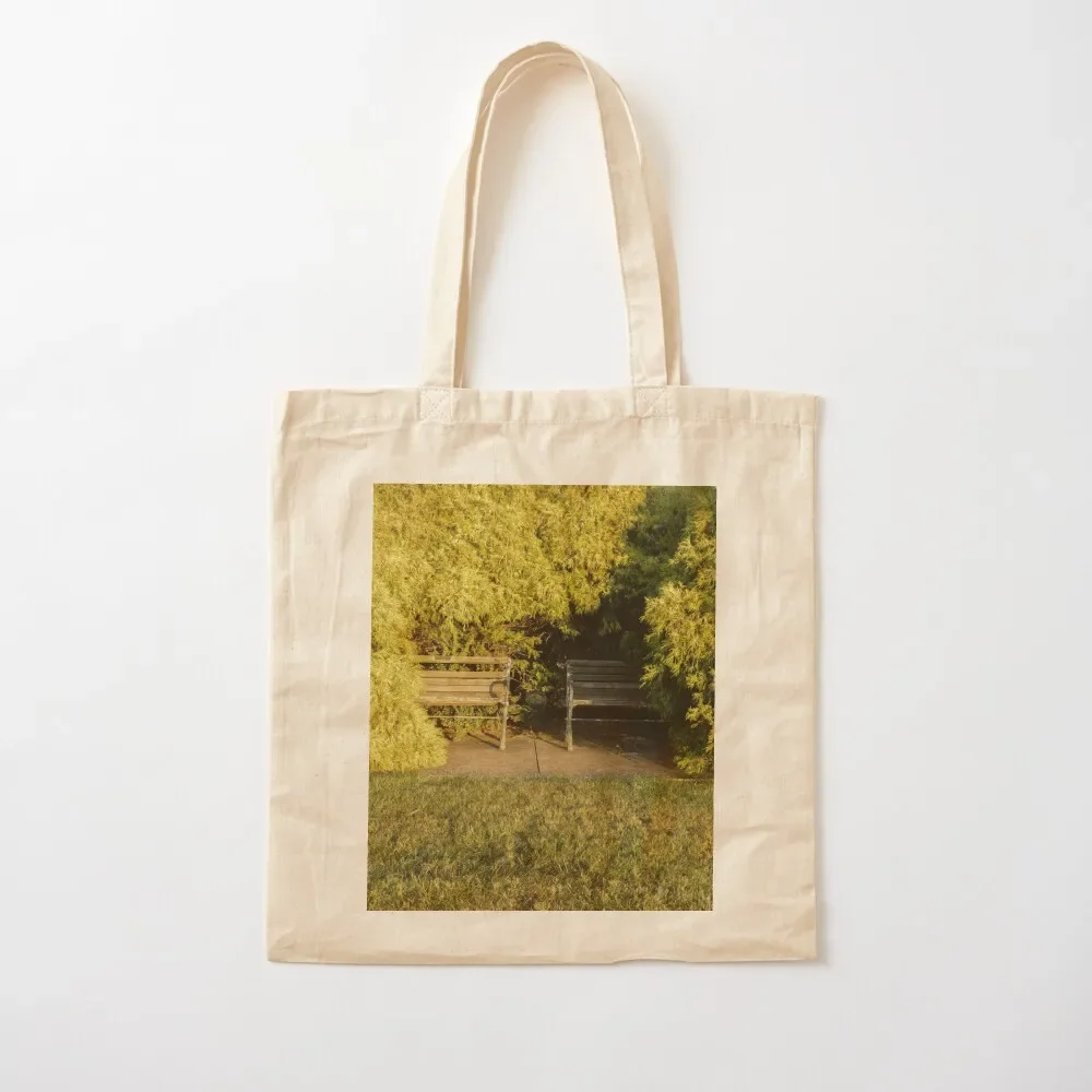 

Two Benches Hidden in the Bushes Tote Bag cute tote bag shopper bag woman