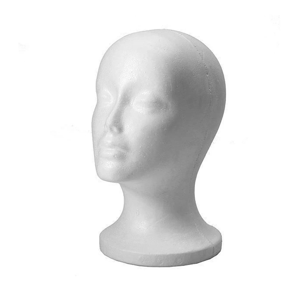 1pcs Female Styrofoam Foam Mannequin Manikin Head Model Hat Glasses Display Foam Mannequin Head Model Hat Wig Display Stand Rack