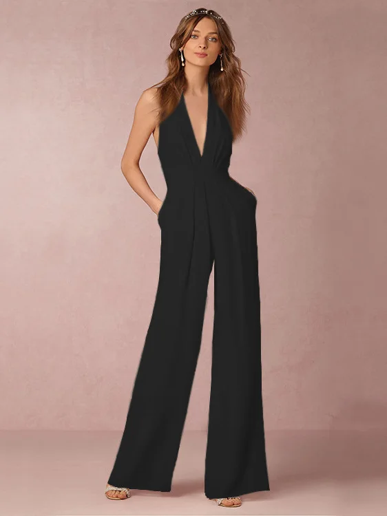 Pantaloni da tuta appesi Ne da donna sexy a vita alta gamba dritta casual colore puro micro elasticizzato senza marchio registrato di marca