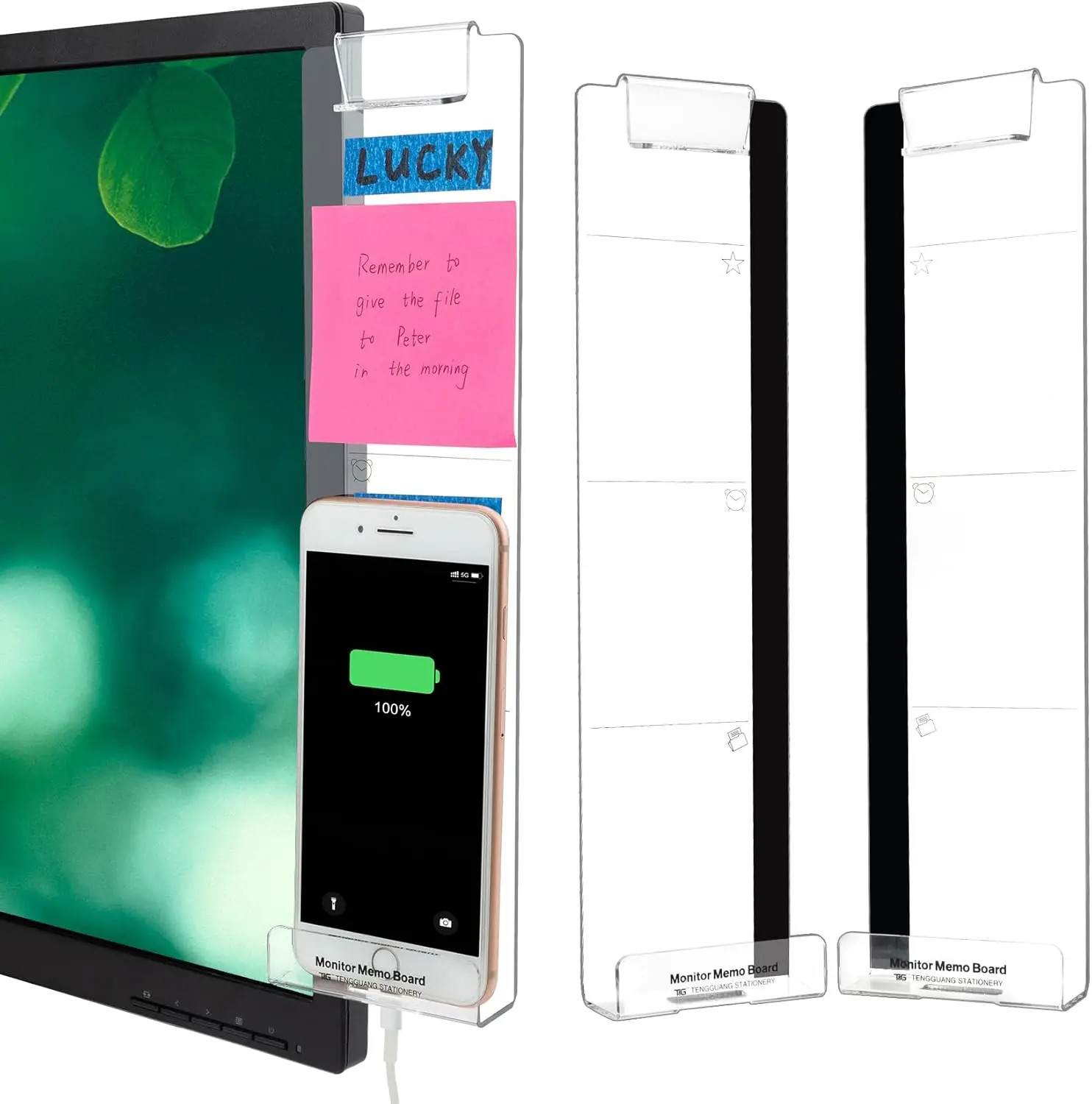 

Multifunctional Acrylic Memo Board & Phone Holder for Desk, 2pcs