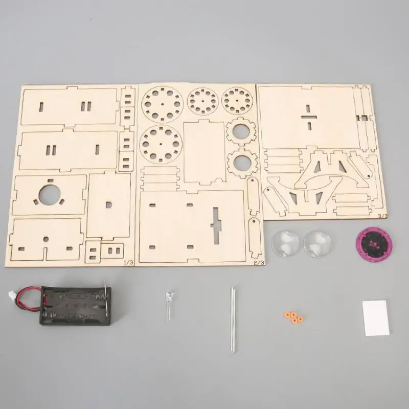 Wooden DIY Film Projector STEM Kit Physical Science Experiment Model for Kids Students School Educational Projects