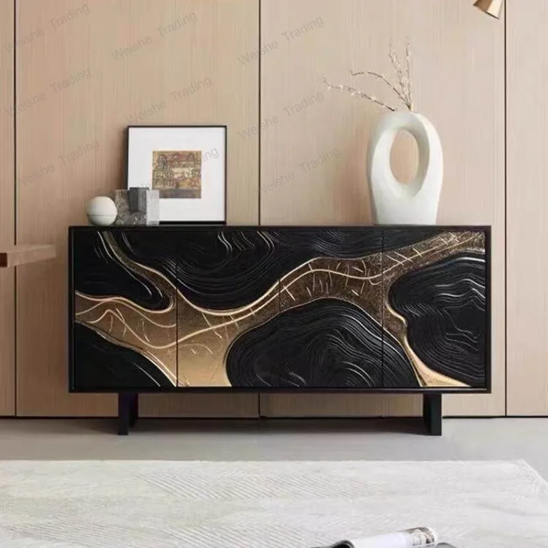 

Modern light luxury art door cabinet, living room entrance hall cabinet, decorative cabinet,wall storage solid wood side cabinet