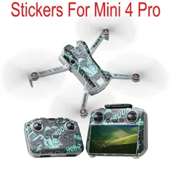 For DJI Mini 4 Pro Drone Body Stickers RC-N2/RC 2 Remote Control PVC Protective Film Anti-scratch Skins Accessories