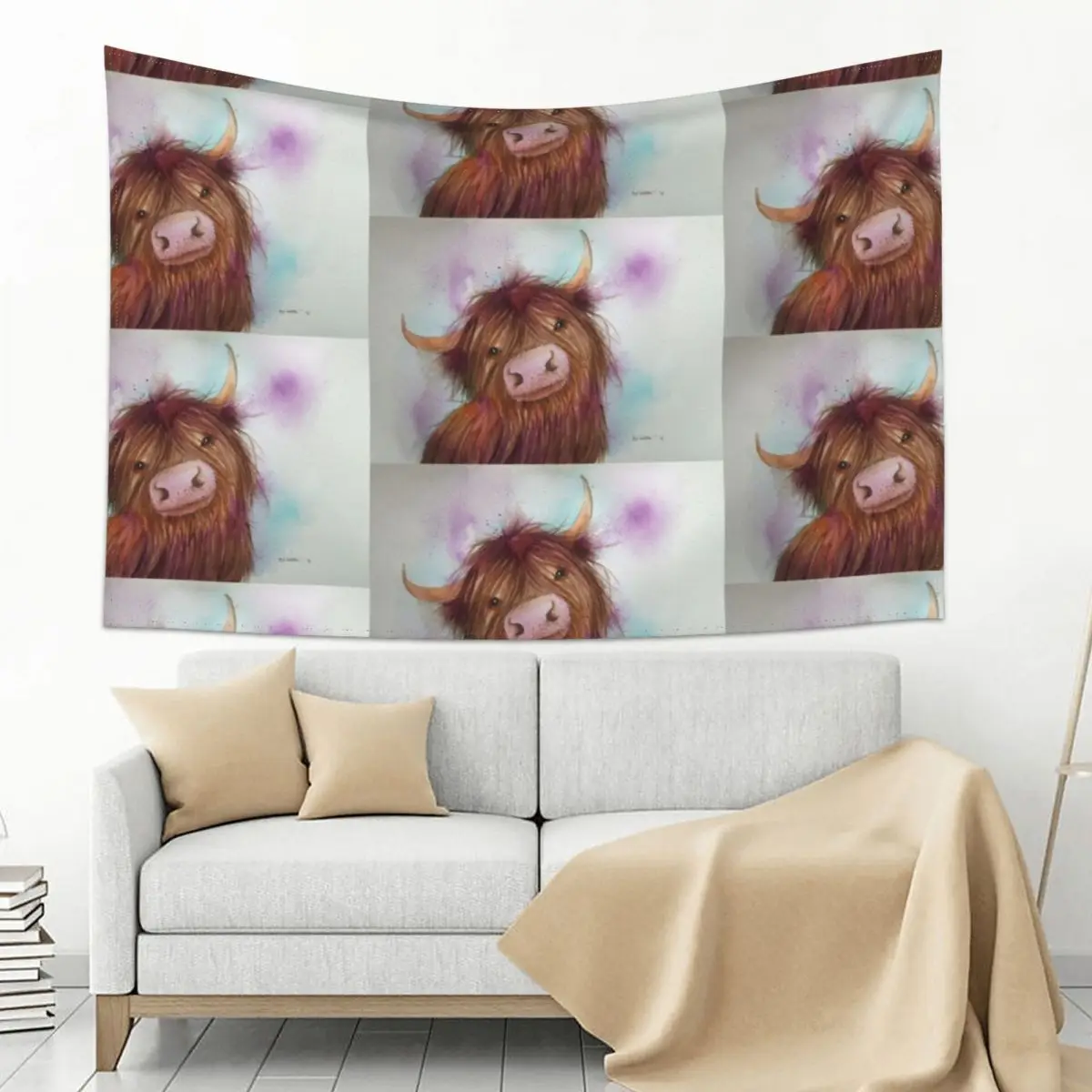 

Heeland Coo, Highland Cattle,Cute Highland Cow Tapestry