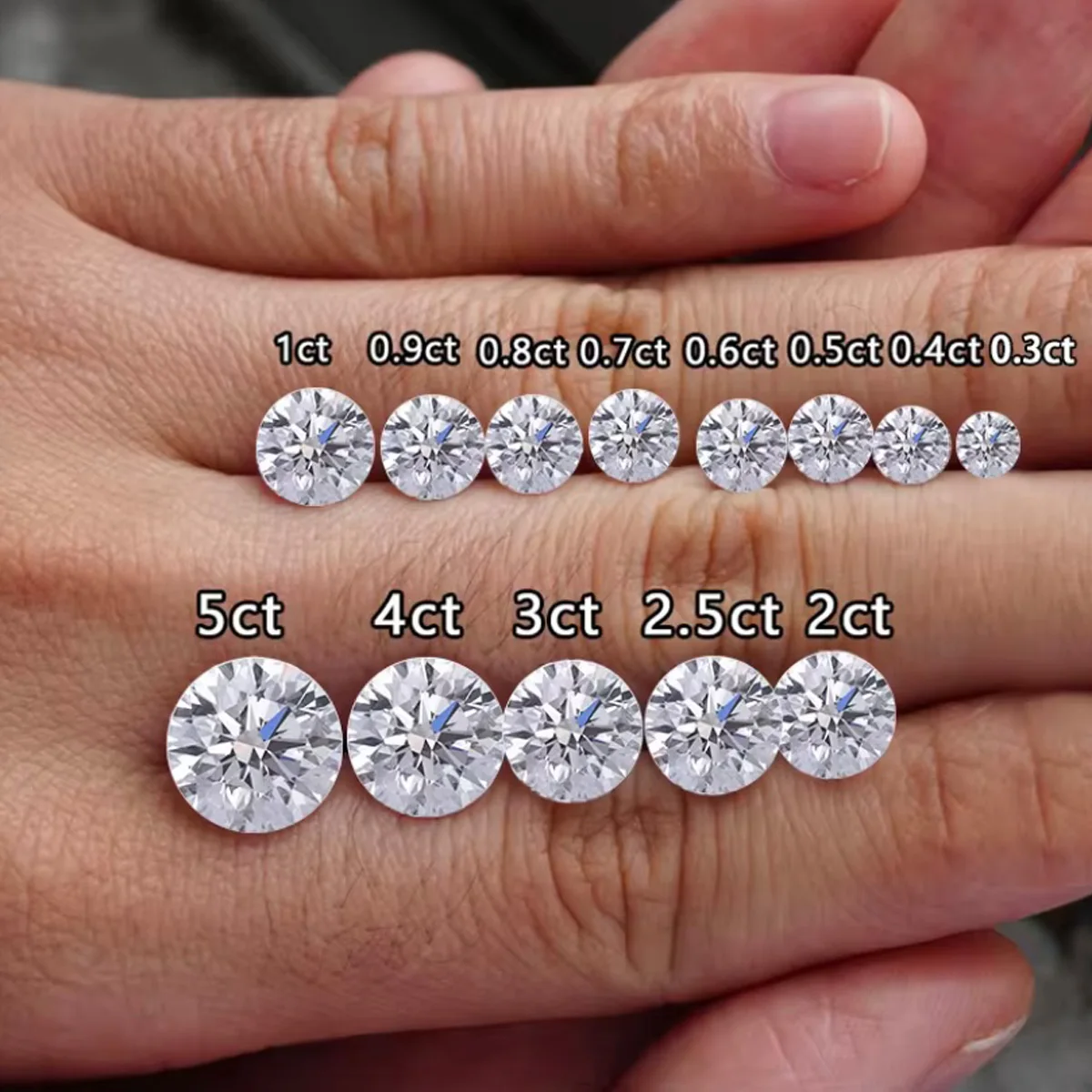 0.5-1.5ct جولة بريليانت قطع مختبر نمت الماس CVD/HPHT الماس فضفاض دون مختبر شهادة IGI خلق لمواد المجوهرات
