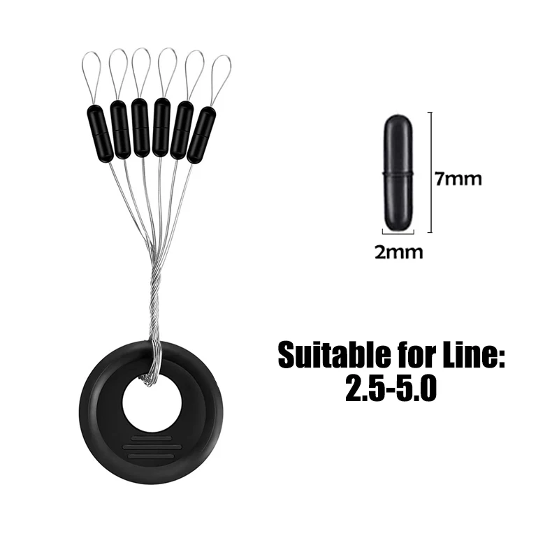 PRO BEROS 60Pcs 10Set Schwarz Gummi Space Beans Oval Stopper Angeln Bobber Float Wels Flotador Angeln Float Folat linie Stoppt
