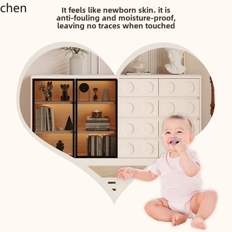 HXL chest, living room against the wall, floor-to-ceiling storage, light luxury drawer cabinet, white storage cabinet