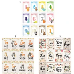 Y1UB 12 Pcs/set Month Cards Baby Photography Milestone Memorial Monthly Newborn Kid