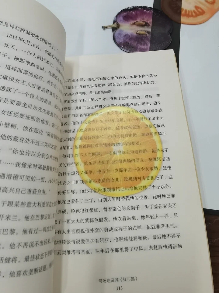 Picture 4: Orange bookmark, acrylic high-quality sense, transparent cute, exquisite, reading mark card