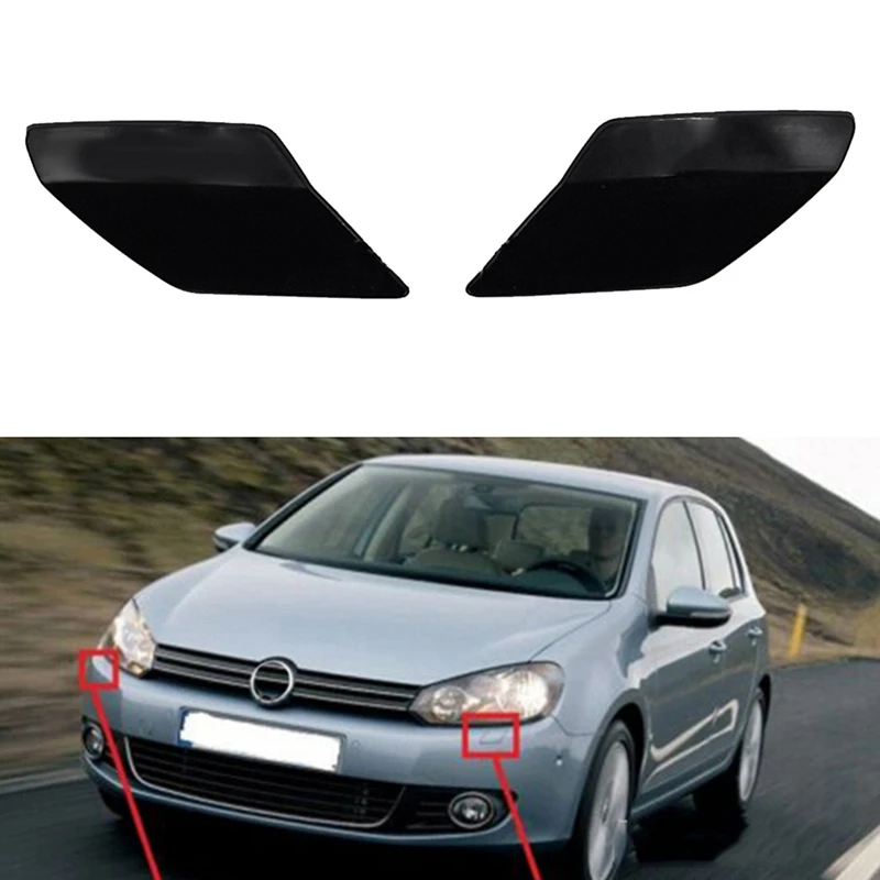 4Pcs Left + Right Front Bumper Headlight Washer Nozzle Jet Cover Caps For Golf VI 6 MK6 5K0955109C 5K0955110C No Paint