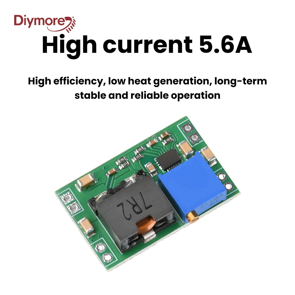 DC-DC Adjustable Step Down Module 4.5-36V To 5V/12V/24V Compact High Efficiency Power Supply High Current 5.6A DIY Devices