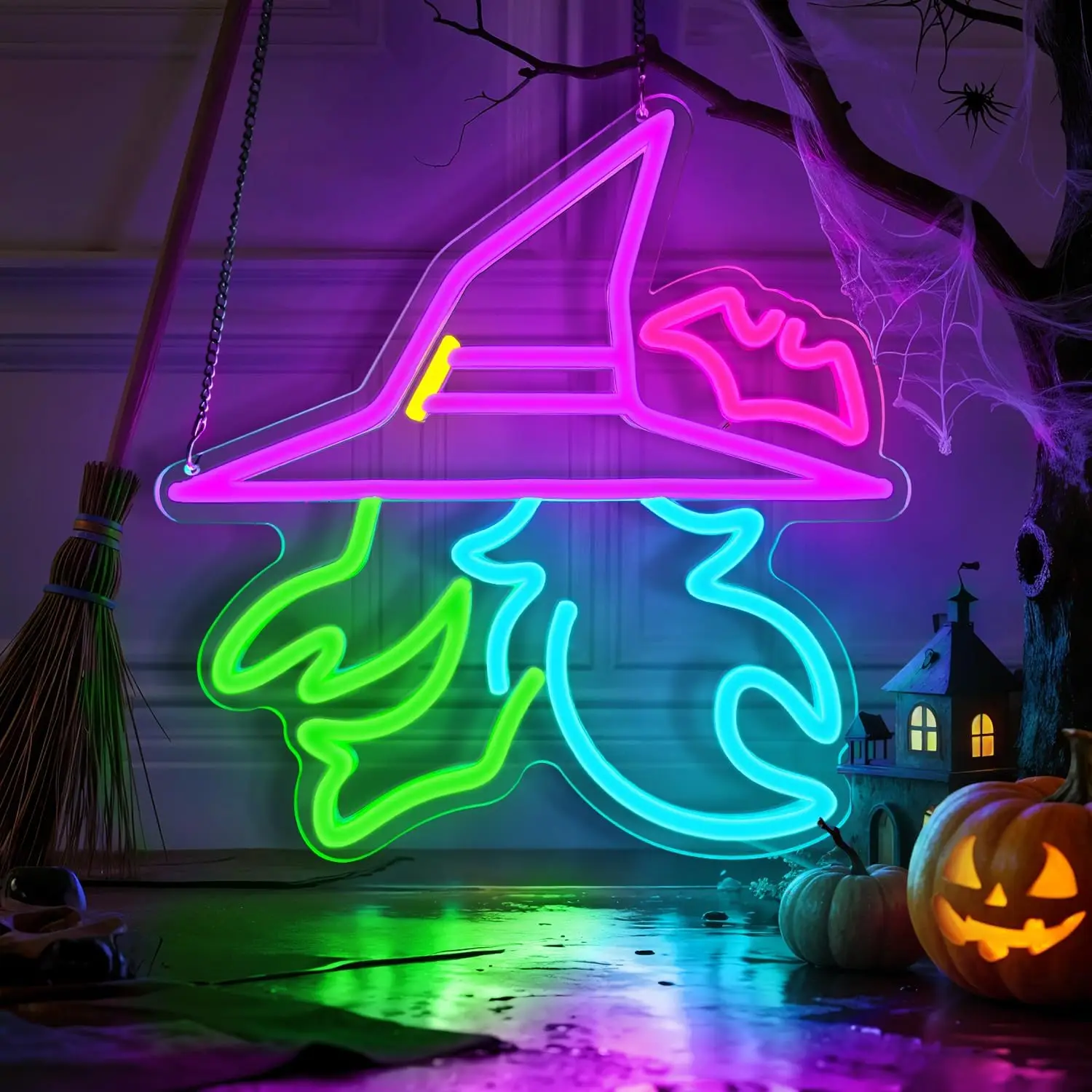 

Хэллоуин Ведьма Неоновая Вывеска USB Регулируемая Светодиодная Неоновая Лампа для Спальни Бар Вечеринка Дом с Привидениями Человек Пещера Игровая Комната Домашний Декор Подарок