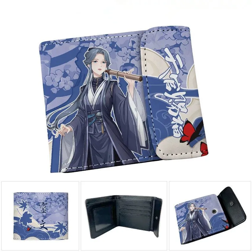 Tian Guan Ci Fu Hua Cheng Xie Lian أنيمي المحفظة السماء الرسمية نعمة عملة المحفظة المطبوعة محفظة الأزياء Notecase النساء الرجال