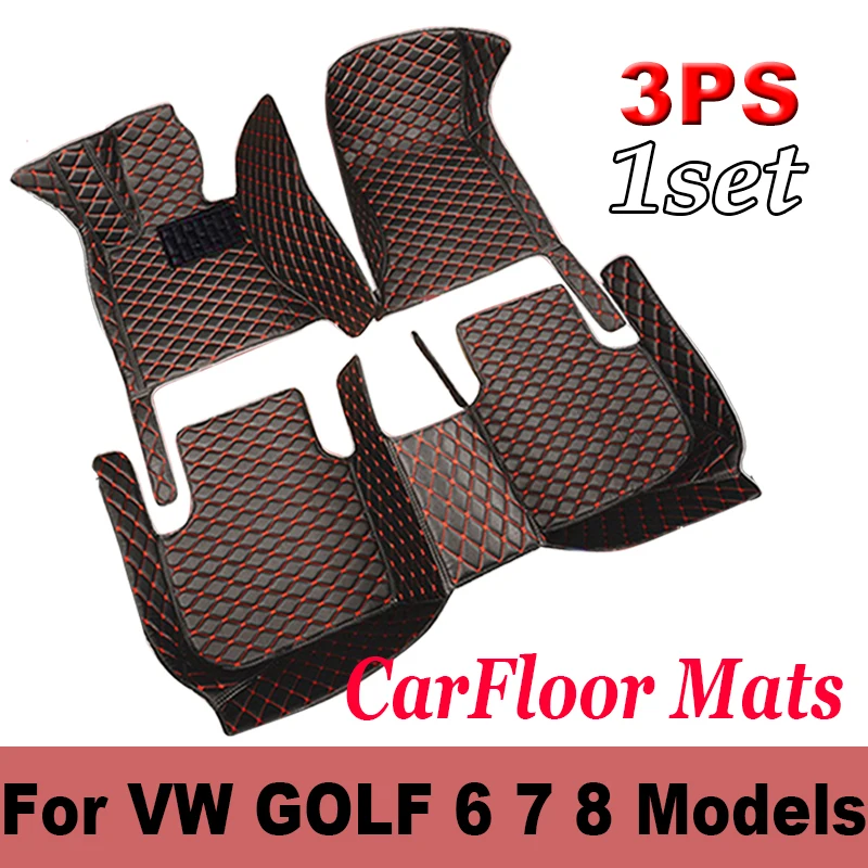 Custom Car Floor Mats For VW GOLF 6 7 8 Auto Carpets Foot Coche Accessories