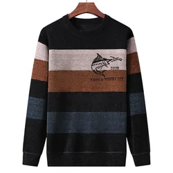 New Men's Plush Thickened Knitwear Fashion Casual Men's Chenille Warm Sweater  Mens Clothes