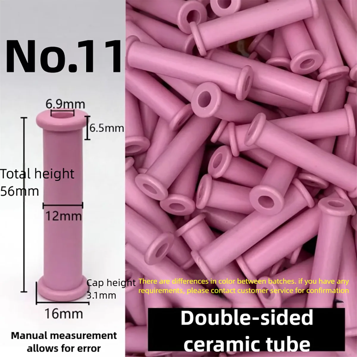 

50pcs Double-Sided Alumina Ceramic Eyelet Tubes, High-Wear Yarn Guides for Textile Looms & Knitting Machines