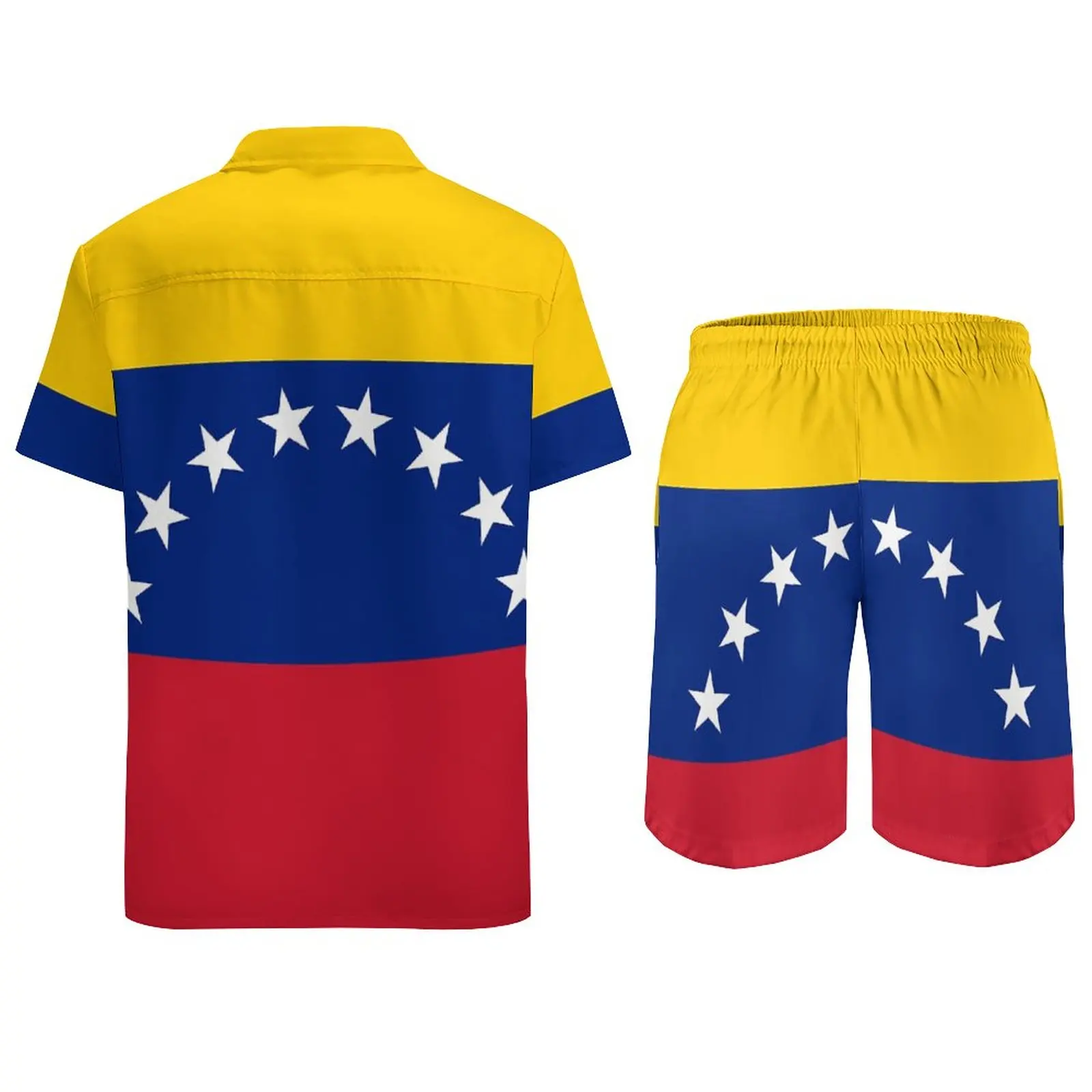 2 Pieces Suit Flag of Venezuela Bandera Venezolana Venezuela Vintage Men\'s Beach Suit Hot Sale  Running USA Size