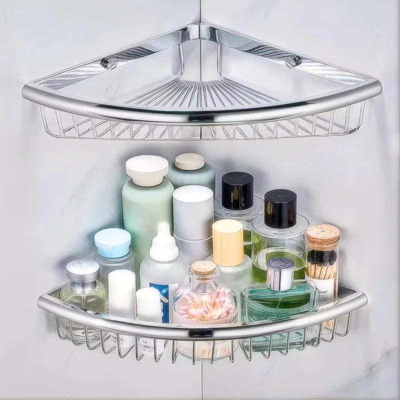 

Черный держатель для хранения в ванной комнате Хромированная полка для ванной комнаты Настенная угловая полка для ванной комнаты Кухонная полка для хранения