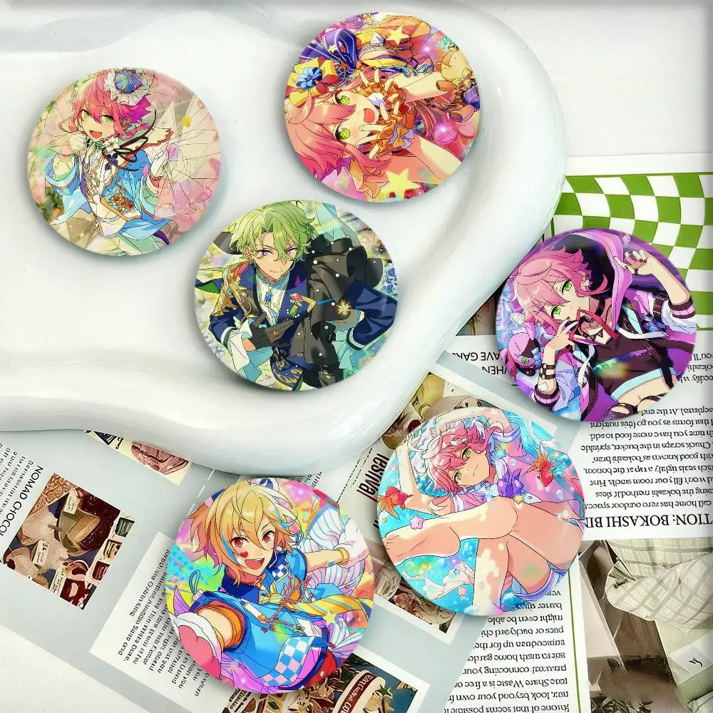 New Hot Game Ensemble Stars Idol Badges 25 32 44 58 75 mm Round Fans Collect Friends Gifts Brooch Souvenir