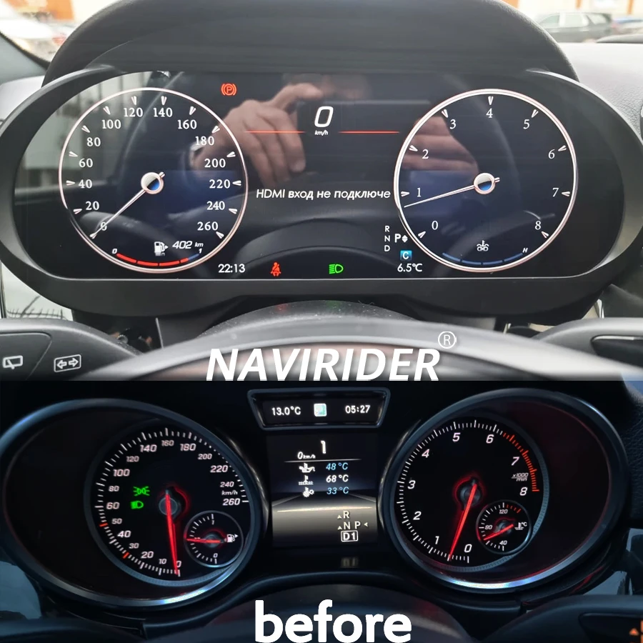 12.3Inch For Mercedes ML 63 AMG w166 2014 LCD Screen Speedometer Instrument Cluster Upgrade Smart Dashboard